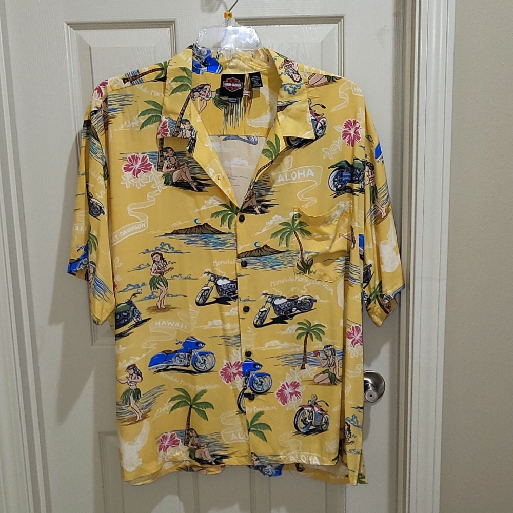 Harley Davidson men's shirt, 3XL, Yellow